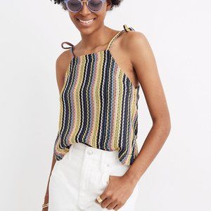 Madewell Tie-Shoulder Tank Top in Rainbow Crochet
